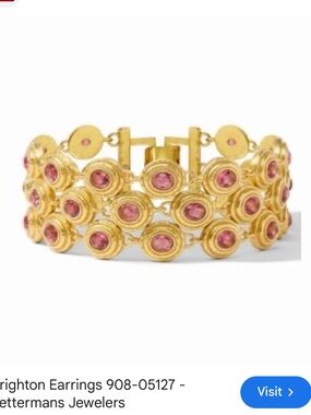 Julie Vos Gold-Tone Bracelet with Pink Crystals